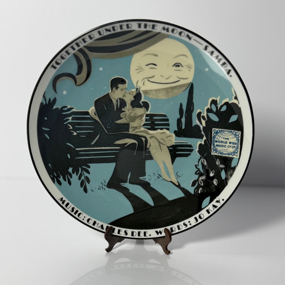 BIA Cordon Bleu Together Under The Moon Samba Art Deco Decorative Plate 2003